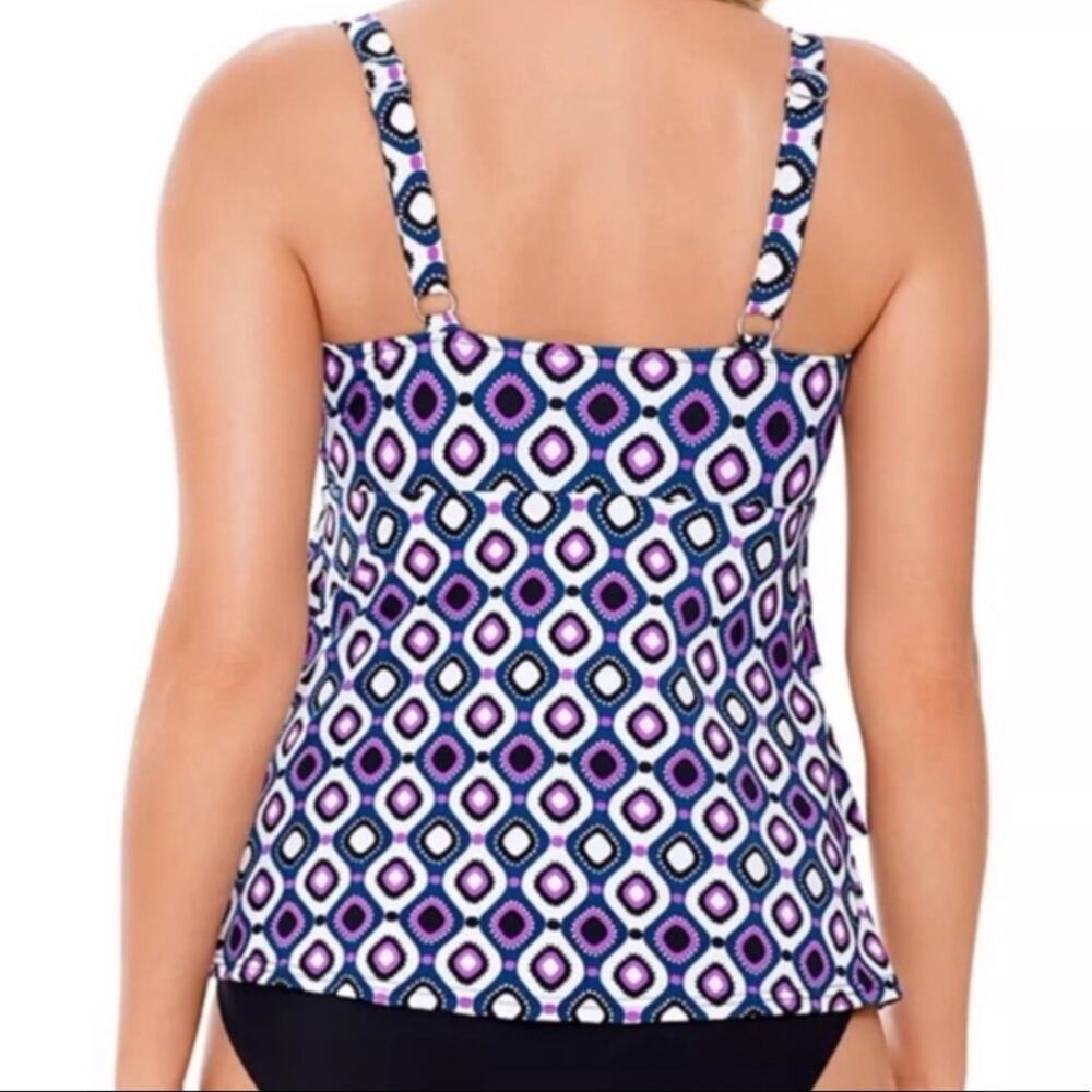 Swim Solution tiered one piece swimsuit Sz 10 - Picture 2 of 8